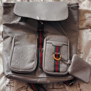 Unisex grey backpack